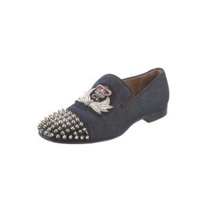 Christian Louboutin spike accents denim loafer.